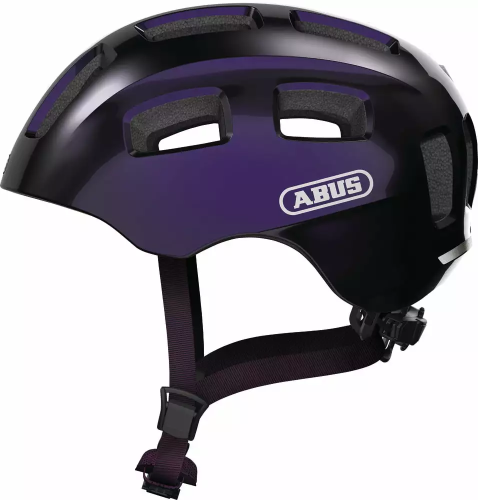 Junior Cykelhjelme Abus Youn-I 2.0 Hjelm M. LED Lys - Black Violet - Cykelstellet 1 Junior Cykelhjelme Abus Youn-I 2.0 Hjelm M. LED Lys - Black Violet - Cykelstellet