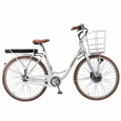 Dame Elcykel Mustang Augusta Electric 28" Elcykel Med 7 Gear - Pearl White - Cykelstellet