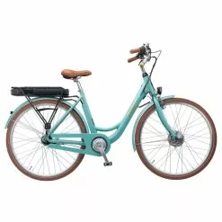 Dame Elcykel Mustang Dagmar Electric 28" Elcykel Med 7 Gear - Mint Green - Cykelstellet